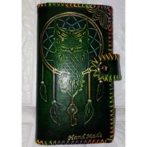 여기공방 수제통가죽 폰케이스(부엉이드림캐처이중지갑)