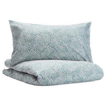 이케아 IKEA 이불커버+베개커버 화이트블루 150x200cm+50x80cm 폴리에스테르52% 면48%