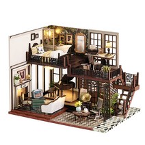 미니어처 아파트 모형 diy 하우스 미니어쳐하우스 diy 하우스 만들기 미니어쳐 오르골 아이엠미니 Cutebee DIY 인형 집 키트 다락방 나무 미니 가구 LED 조명 생, Lv002a