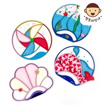 밤토리상사 부채 만들기 여름 꾸미기 재료 한지 수업 키트 공예 방과후 학교 미술 돌봄 교실 초등 어린이, 부채(불어라바람개비)