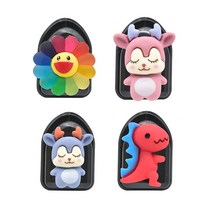 4PCS 동물 자동차 후크 벽 마운트 홈 장식 꽃 잡화 홀더 후크 다기능 마스크 키 주최자 옷걸이 옷걸이, 4B