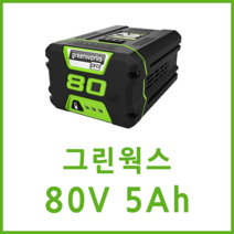 그린웍스 80v 2.5Ah 5Ah 배터리, 80v 5Ah 배터리, 1개