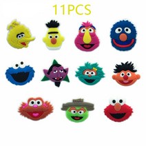자비츠 크록 장식 악세사리 참 세트11pcs 만화 PVC 구두 매력 세서미 스트리트 액세서리 버클 장식 맞추