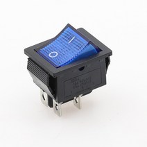 래칭 로커 스위치 전원 I/O 4/6 핀 조명 포함 16A 250VAC KCD4 개, 02 파란_01 4PIN