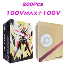 파니니카드 축구카드 영어 포켓몬 카드 홀로그램 Vstar Vmax GX 글자 무지개 Arceus 반짝이는 리자몽 Mewtwo Eevee Evolution, [19] 200Pcs(100Vmax100V)