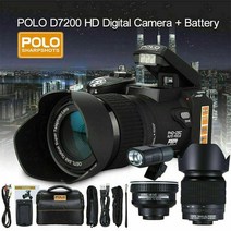 DSLR 카메라 입문용 24x 광학 줌 디지털 slr dslr 사진, 검은색, 32g SD 카드