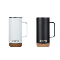 모핀 딤플 스탠 머그 텀블러 2개 셋트 보냉보온 473ml, 블랙+화이트