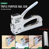 네일건 타정기 타카 laoa multifuntio manual nail gun upholstery framing rivet staple guns kit for wood door, 협력사, la148103