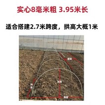 비닐하우스 조립식 비닐 농업용 소형 아치 헛간 브래킷 소형 사육 온실 유리 섬유 막대 원예 유리 섬유 강화 플라스틱 섬유 막대 딸기 플라스틱, 8mm 두께 3.95m 길이 20