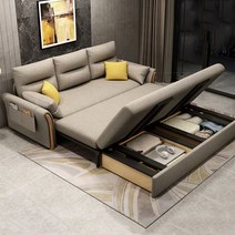 3인용쇼파베드 트랜스포머침대, 라텍스, 테크니컬천 브라운