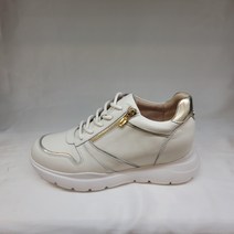 미셸by탠디 여성 아이보리 6cm 지퍼장식 부드러운가죽 폭신한안창 키높이 스니커즈 THX22M 014IV