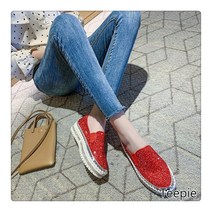 티피단화 여성 플랫 봄 시즌 큐빅 슬립온 키높이 여성 송편화