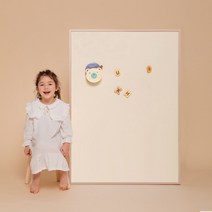 [바보사랑] 릴리 원톤 M 유아 자석 칠판 보드, 상세 설명 참조, 색상:아이보리 / 프레임:네츄럴