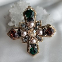 바이끌레르 엔틱 십자가 브로치