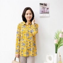 엄마옷마미소 장미카라셔츠 큐빅장식 빅사이즈 5060중년여성 미시룩 꽃무늬블라우스 지퍼반집업티 칼라티셔츠 할머니티셔츠 부드러운스판티 엄마꽃티