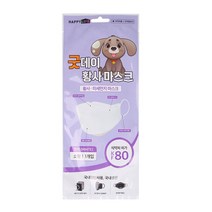 Kf80 굿데이 이용대 방역 마스크 초등학생 화이트 소형 1매포장 100장, 단품