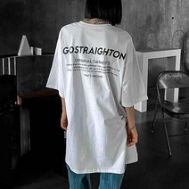 매드시스터 GSO 레이어드 오버핏 반팔 롱 티셔츠