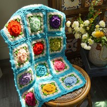 담요 수제 코바늘 손뜨개 소파 쇼파 커버 블랭킷 타월 여름 담요 75x45cm