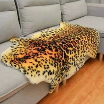 레오파드 러그 카페트 동물 가죽 송치 인테리어