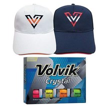 Volvik 골프공 볼빅 크리스탈 3피스 컬러 세트 묶음, 1 Dozen + 2 Golf Hat, Assorted