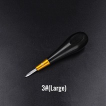 가죽공예바느질도구 SOZO-가죽 스티칭 송곳 다이아몬드 모양의 흑단과 황동 공예 도구 보조 가죽 끌 구멍, 01 SIZE 3 (large)