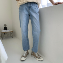 브이와이 VY 여자 시티보이 라이트블루 논스판 워싱진 팬츠