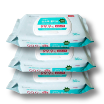 유한킴벌리 그린핑거 손소독 물티슈 캡형 30매 x 3팩