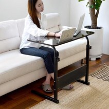 사이드테이블 루케인 피트 800 이동식 높이조절책상, 화이트