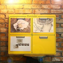 런메이크 스타일리쉬 메모보드 54종-게시판, 09.A4가로형 4P_오렌지
