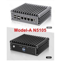 2023 2.5G 소프트 라우터 펜티엄 N6005 N5105 V5 4x 인텔 i226 Nics 2 * NVMe DDR4 팬리스 미니 PC 방화벽 기기 VPN 서버, CN, No Ram No Storage + AU, ModelA Celeron N5105