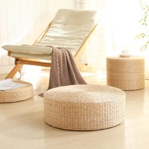 라탄 밀짚 방석 원형 다도 명상 요가 거실 스툴 두꺼운 왕골방석, B.지름 40cm