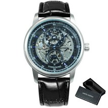 문페이즈 알큰 특이한 패션 기계식 다기능 가죽시계 20대 남성 손목 시계 시게 23