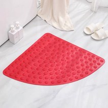 부채꼴 샤워장 매트 욕실 미끄럼 방지 매트 목욕 위생 발 매트 호텔 화장실 매트 욕실 매트, 레드 (마사지)