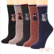 더캣 눈꽃냥겨울양말 남녀공용양말 양말세트 캐릭터양말 겨울양말 두꺼운양말 따뜻한양말 방한양말