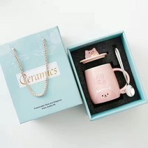 Z3JC 가정용 크리에이티브 뚜껑 스푼 머그컵, [게으른 핸드폰 거치대 머그컵], [겨울 두꺼운 선물세트] 겨울맞이 세일/귀여움 유지/세