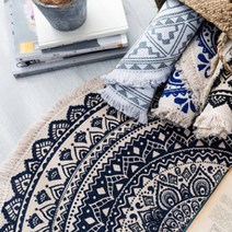 60센치미터 원형 바닥모드 좌식캠핑 러그 카페트 티피텐트 겨울캠핑 감성캠핑 바닥매트 테이블매트