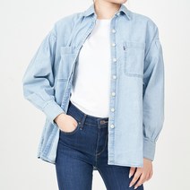 리바이스 여자 여성 스카이블루 데님 포켓 셔츠 A19010001
