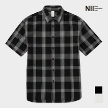 [니] [NII] 남성 빅 체크 반팔 셔츠_NNXNSVM3111