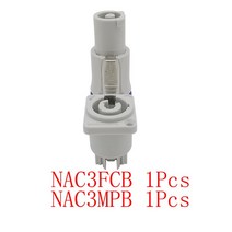 3Pin 20A 250V NAC3FCA 남성 NAC3FCB 암 소켓 AC 전원 플매트 카펫 러그 커넥터 파란색 입력/회색 출력 for Stage Light LED Speakon, [06] NAC3FCB NAC3MPB 1Set