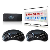 Sega Genesis 게임 스틱 용 16 비트 MD 무선 레트로 비디오 게임 콘솔 Sega Mini Mega 드라이브 용 HDMI 호환 590 게임, 01 590 games