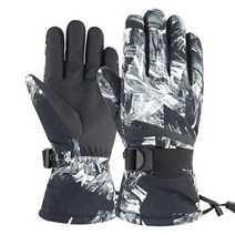 EDIACE 스키 장갑 -34.4 C(-60 F) 방수 터치 스크린 스노보드 장갑 남성 여성 여아 남아 청소년 추운 날씨용 따뜻한 겨울 장갑 (블랙 그래피티 XL), Black graffiti_Large