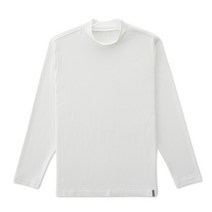 아이보리 모크넥 COTNA 컴팩트 기모 골프 티셔츠_DGTSD13GW