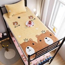 캐릭터 침대 시트 기모 매트리스 패드 원룸 이불 바닥 요 침구 누빔 겨울 커버 매트, 환락곰