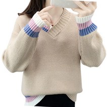 리더스타 여성스웨터 여성니트 스웨터 니트 자체제작 긴팔스웨터 긴팔니트 브이넥