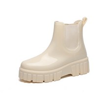 레인부츠 반부츠 패션 장화 여성용 고무 부츠 발목 레인 슈즈 숙녀 방수 첼시 여성 어로쉬 작업 정원 워터
