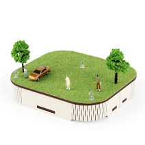 퍼즐피플 3D 영공방 건축물 입체퍼즐모형, 3D목재 LED 무드등 디오라마 세트(대), 조립판 1장 외p