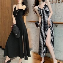 주디앤 여성 루이스 끈나시 트임 롱원피스 2P