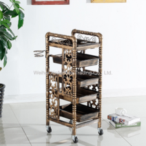 90cm 미용 카트 트레이 츄레이 트롤리 바퀴 웨건 핸드카 경대 작업툴 다용도 미니 가게 업소용 3단 4단, 37x33x90cm, 빈티지 긴 조각