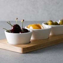 화이트 소스볼 우드트레이 세트 5p