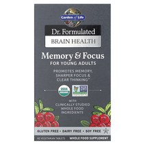 Garden of Life Dr. Formulated Brain Health Memory & Focus for Young Adults 60 Vegetarian Tablets